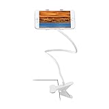 pinza movil cama Un cable largo flexible se puede ajustar a cualquier ángulo de visión cómodo o distancia que desees. Montar al lado de una mesa, escritorio, puerta, etc. mediante una abrazadera de resorte de metal estable.
