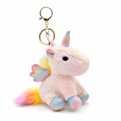 Cute Unicorn Plush for Backpacks 5 Inch Unicorn Plush Keychain Purse Charms for Girls Women