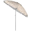 Kbrellaoutlets Patio Umbrella with UPF 50+ Protection, 8 Ribs, Push Button Tilt - Versatile Outdoor Shade for Garden, Courtyard, and Beach (Brown Flower)