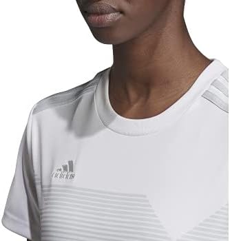 Adidas Women's Campeon 19 Short Sleeve Soccer Jersey, White/Grey, Small
