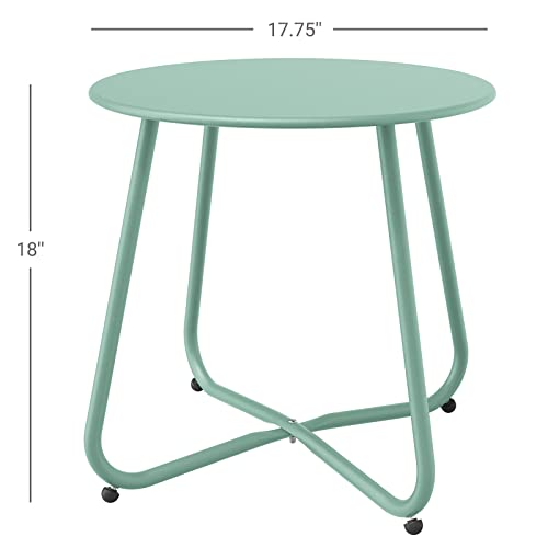 Grand patio Steel Patio Side Table, Weather Resistant Outdoor Round End