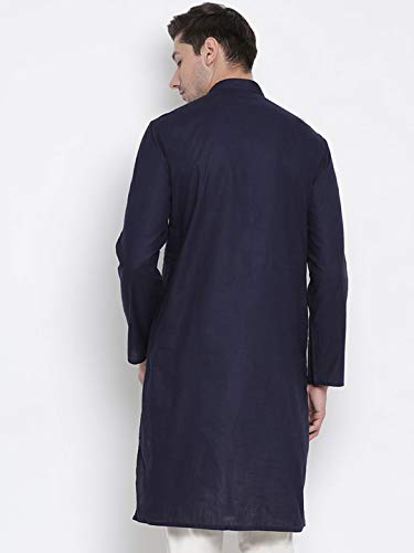 Image of Vastramay Soft & Comfortable Linen Cotton Kurta for Men - Plain Solid Ethnic Wear, Perfect Fit for All Body Types - Ideal for Eid & Festive Occasions