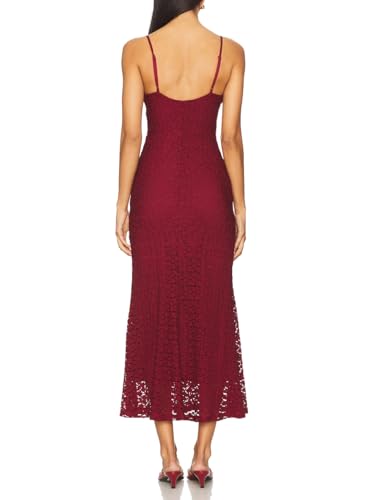 Image of Women Spaghetti Straps Lace Mesh Maxi Dress Backless Mermaid Wedding Dress | Floral Lace Mesh Wedding Guest Dress Fully Lined Adjustable Strap Bodycon Dress Cocktail Party Formal Evening Gown Date Night