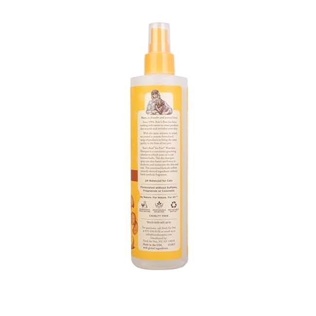 Burt's Bees for Pets Waterless Cat Shampoo for Cats with Shea Butter and Honey - A No Rinse Dry Kitten Shampoo, Gentle Cat Grooming Supplies for Pet Cleaning, Kittens & Indoor Cats, 10 Fl Oz-i9h1EcdX