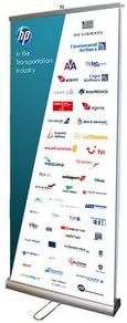 Signworld Double Sided Retractable Roll Up Banner Stand 33"