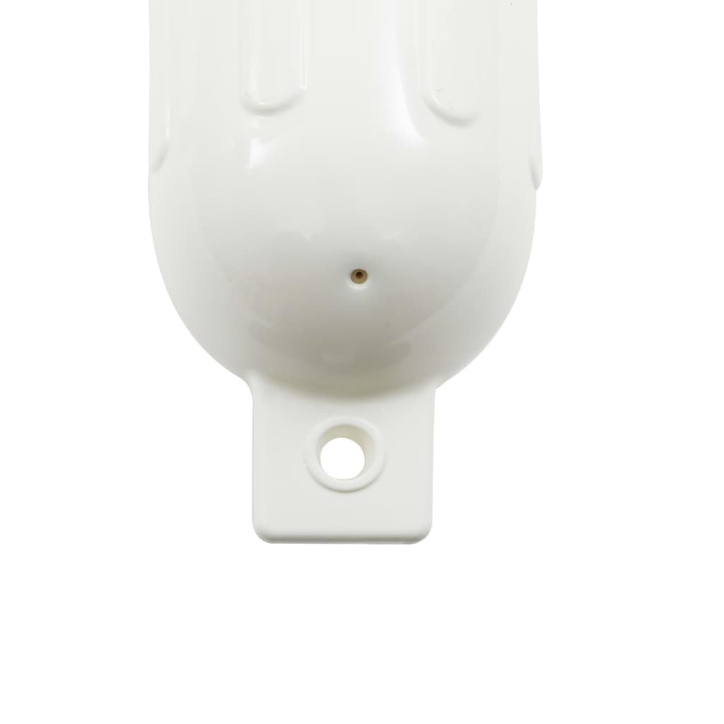 Aufblasbare weiße PVC Bootsfender 51x14cm, 4er Set mit Pumpe, glänzend, mit verstärkten Ösen für vertikale oder horizontale Befestigung an Klampen oder Schienen, maximaler Schutz