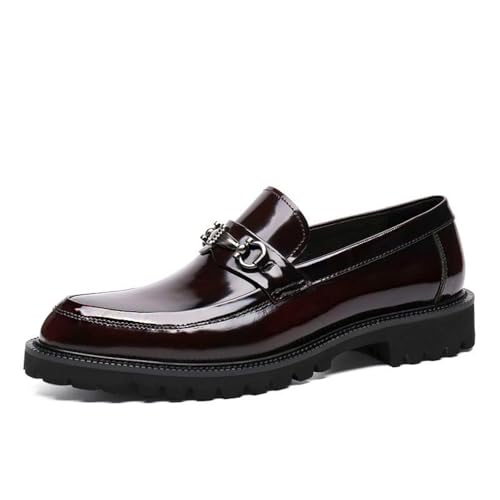 Men's Flat Loafers,Platform Loafers,Burgundy Loafers