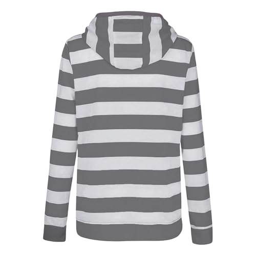 Womens Striped Zip Up Hoodie Spring Long Sleeve Jacket Casual Slim Fit Lounge Sweatshirts Outdoor Tops with Pockets2