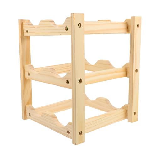 Soporte para botellas de vino de madera 3 niveles miniatura 1