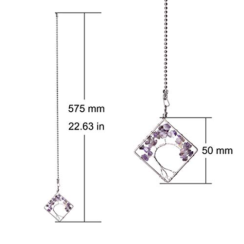 Image of LONGSHENG Purple Tree of Life Fan Pull Chain Fan Light Replacement Extender Pull Chain, Pack of 2
