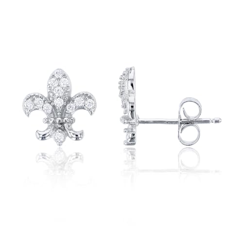 Sterling Silver Fleur De Lis Stud