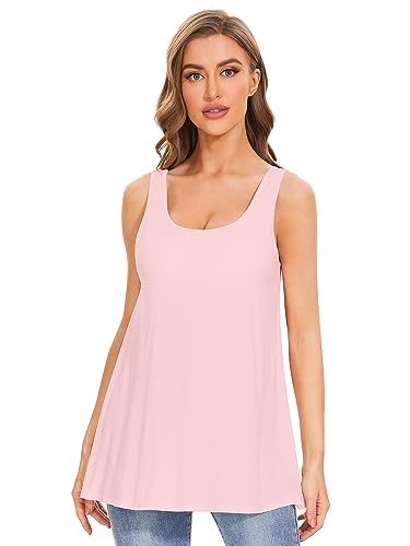 Image of Air Curvey Tank Tops for Women Build in Bra Casual Flowy Tank Pleated Loose Fit S-XXXXL