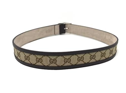 Gucci GG Brown Diamante Leather Square Buckle Belt, Brown, 44 - Image 3