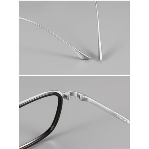 Lunettes pour hommes en acétate de titane avec monture cerclée classique - 4