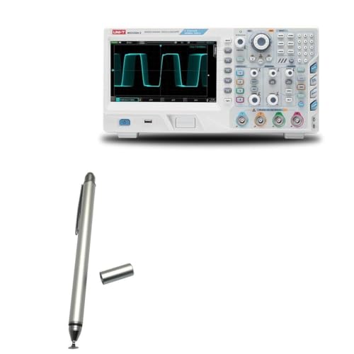 BoxWave Stylus Pen Compatible with UNI-T MSO2102 - DualTip Capacitive Stylus, Fiber Tip Disc Tip Capacitive Stylus Pen - Metallic Silver
