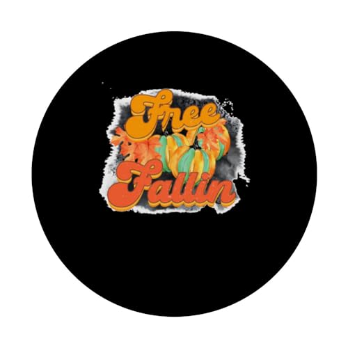 Free Fallin Autumn Fall Thanksgiving Season PopSockets Swappable PopGrip, Black - Image 3
