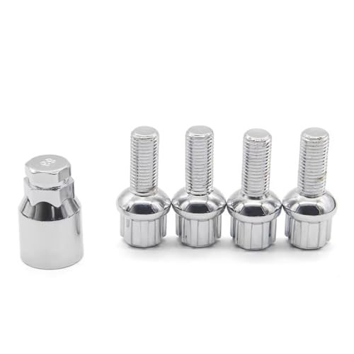 RAQXOLPB Tornillos Rueda de Coche M12x1.5 Aleación de Acero Universal Ruedas de automóvil Fórmula Cerrado Bellota Bloqueo Tuerca 4 Piezas Tornillos Pernos de Bloqueo de Ruedas Pernos de Rueda