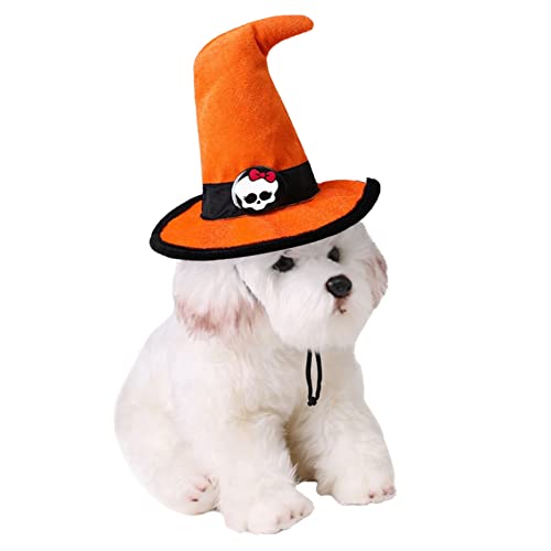 Chapéus do gatinho do Dia das Bruxas - Chapéu de bruxa de estimação bonito ajustável para gato de ca