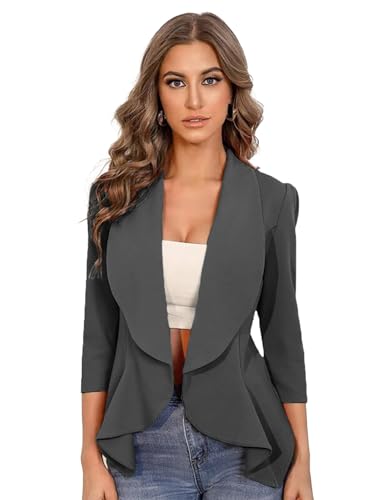 Image of KOTTY Women's Lightweight Open Front Blazer - Draped Waterfall Longline Blazer Style