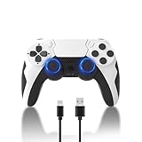 [eスポーツ選手専用ゲームコントローラー]P4 コントローラー ワイヤレス 二重振動 6軸ジャイロセンサー ターボ機能 遲延なし 連射機能 デルショック 600mAh大容量バッテリー 10時間連続使用 USB Type-C マクロ機能