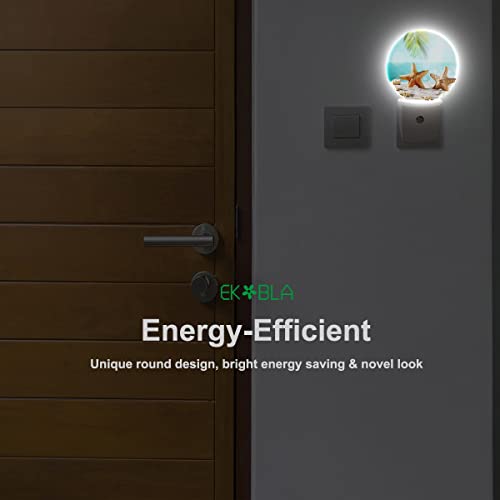 Image of EKOBLA Starfish Night Light, Summer Ocean Coastal Nautical Theme Night Lights Plug Into Wall with Dusk to Dawn Sensor for Kids and Adults Home Decor