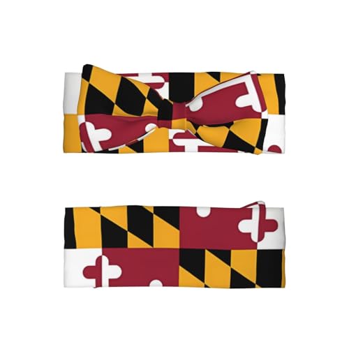 Flag of Maryland Baby Bow Headband. Comfortable baby headband, suitable for daily wear and photo props.2
