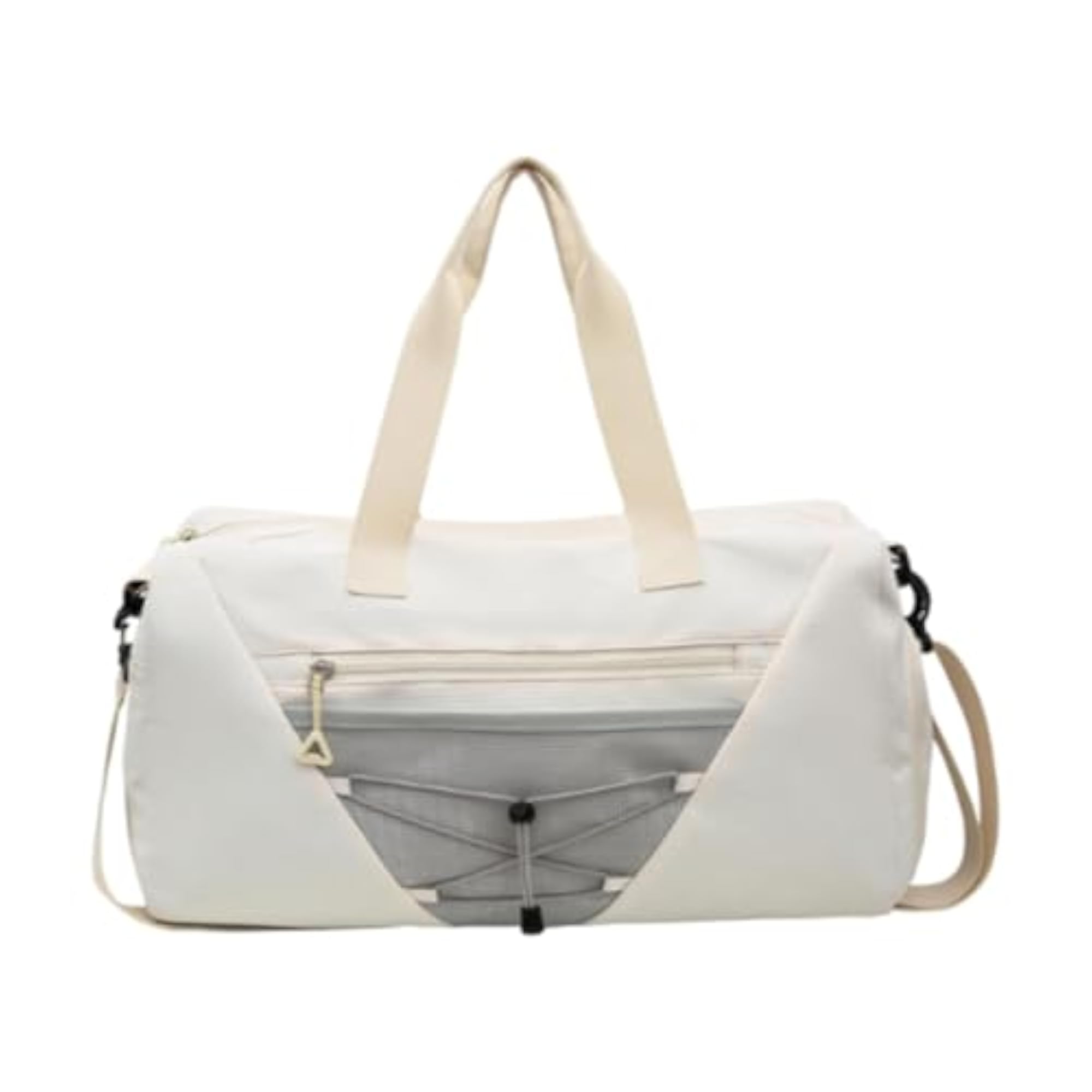 Nylon Gym Duffle Bag with Shoe Compartment, White