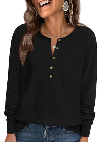PRETTYGARDEN Women's Long Sleeve Waffle Knit...