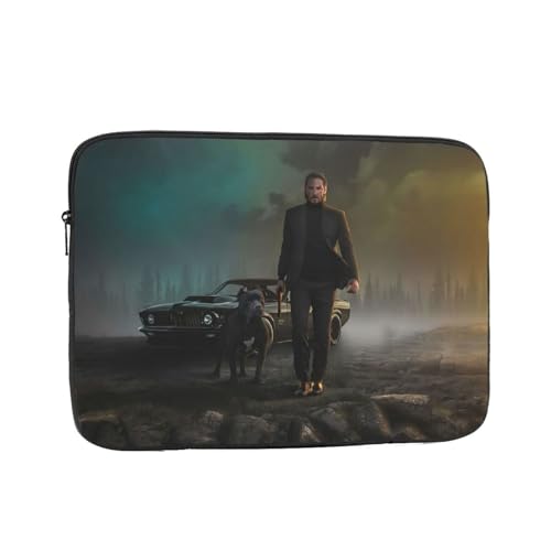 John Wick ジョンウィック 映画 ポスター パソコンバッグ 耐衝撃 防水 防圧 軽量 ノートパソコンケース 360°保護 pcケース 通勤 通学 保護用インナーバッグ 多機能 パソコン ビジネス 手提げカバン 男女兼用 15 inch