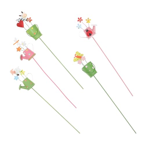 LALAFINA 5個 属製ガーデンピック点 鮮やかな装飾デザイン 花鉢用植木鉢飾り 園芸用植物ステークス 鉢植えの魅力を引き立てるガーデンアクセ
