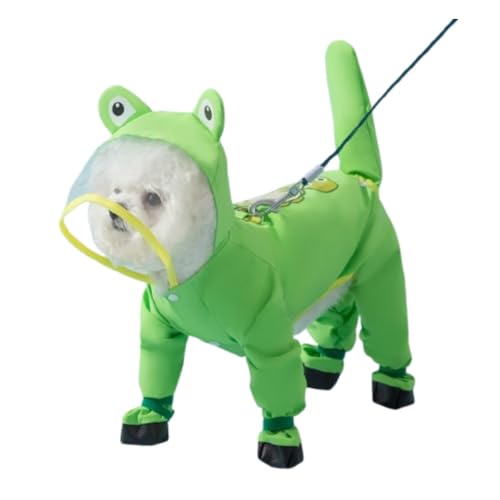 透明つば 犬用 レインコート 全身フルカバー 濡れない 靴付き フード付き 雨具 小型犬 中型犬 大型犬 フード付き フェース濡れない 雨着 雨具 お出かけ