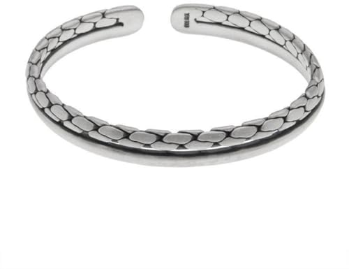 Bracelet en argent sterling S999 de style rétro chinois avec double texture matte pour femme