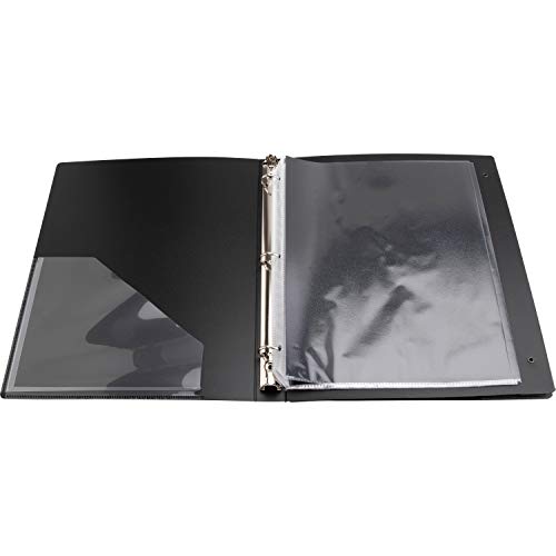 Business Source 16456 Presentatn Binder w/10 Sht Protectors 1-Inch Cap. 8-1/2-Inch x11-Inch BK
