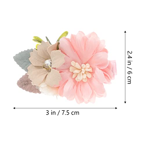 LALAFINA Conjunto de presilhas de grampos de cabelo florais: 6 pçs laço de cabelo floral para bebês