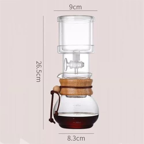 Cafetière à goutte à goutte portative en verre de 400 ml avec débit réglable