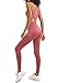 HAODIAN Women's Yoga Outfits 2 Piece High Waisted Leggings with Sports Bra Gym Clothes Sets (Rust Red,M)