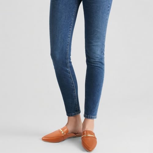 Image of MUSSHOE Mules for Women - Suede Slip On Backless Loafers with Cushioned Insole and Non-Slip Sole, Pointed Toe Flats for Office Work Business Casual