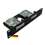 Rack Halterung für 2x Raspberry Pi 5, 4 oder 3B+, Stabile Kunststoffkonstruktion, Homelab Server Rack Zubehör, Hergestellt in Deutschland