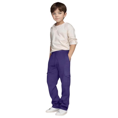 Pantalon de survêtement garçon violet 160 décontracté à cordon