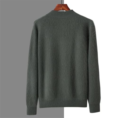Men’S Thick Cashmere Knitted Cardigan O-Neck Stand Collar Long Sleeve Full Zip Warm Casual Sweater Top3