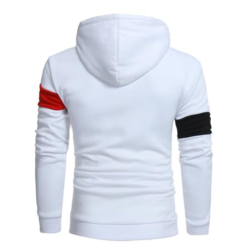 Men's Hoodies Pullover Casual Long Sleeve Colorblock Sweatshirt Lightweight Sport Hooded Sweater with Pocket4