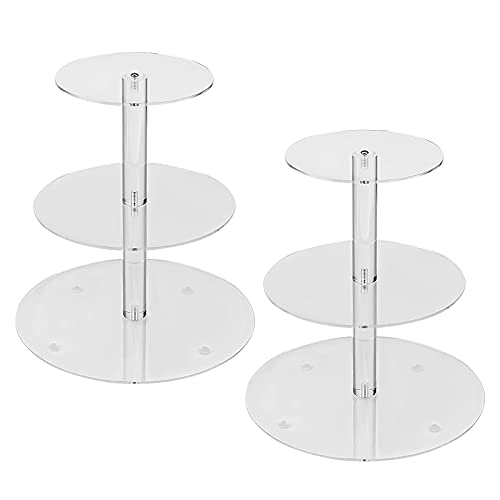 2 Sets of 3 Tier Cupcake Stand, Round Acrylic Cupcake Tower, Serving Stand Display Dessert Cookie Candy Buffet Holder for Home Tea Party, Wedding, Baby Shower 2 Sets of 3 Tier Cupcake Stand, Round Acrylic Cupcake Tower, Serving Stand Display Dessert Cookie Candy Buffet Holder for Home Tea Party, Wedding, Baby Shower