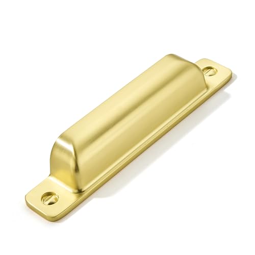 Dosoye 5 Packs 3-3/4in(96mm) Drawer PullsBrushed Gold Brass Cabinet Cup Pulls Kitchen Hardware Cabinet Handles Cabinet Pulls Dresser Drawer Handles Knobs by Dosoye - Used condition - US$17.59