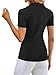 GKBK Women Slim Fit Ribbed Knit Collared Polo Shirt V-Neck Short Sleeve Business Casual Office Work Golf Top Summer 2026 Black S
