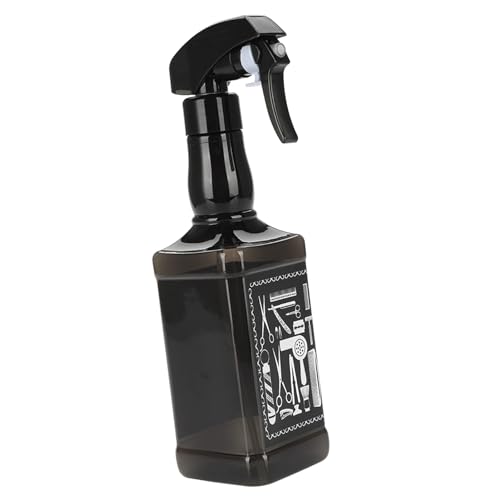 Botella pulverizadora para cabello de plástico negra miniatura 4