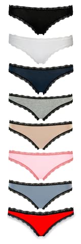 Emprella Cotton Underwear Women, 8 Pack Womens Bikini Seamless Ladies Cheeky Panties S-Xl (Small, Assortment 2) #TOP7