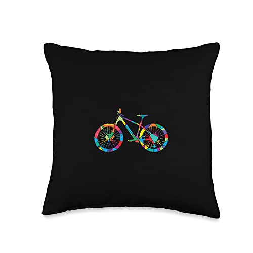 Low Poly Art MTB Geometric Polygon Art Mountainbike Throw Pillow