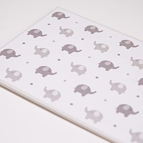 Happy Homewares Cute Baby Elephant Photo Album Grey with Silver Stars and Palm Leaves - Image 3