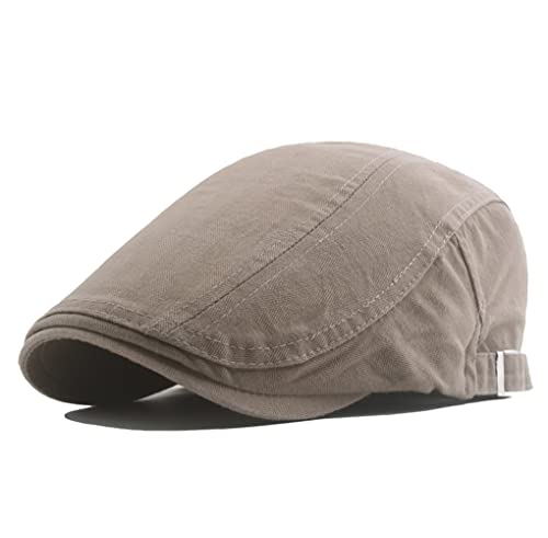 Image of Quanhaigou Men's Cotton Flat Ivy Gatsby Newsboy Driving Hat Adjustable Irish Cabbie Ivy Driving Hunting Cap