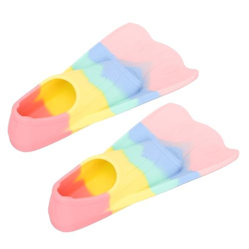 NOLITOY Aletas de Natación para Flexibles de Ligera Diseño Compacto Portátil para Entrenamiento y Buceo Propulsión Rápida XXS Color Macarrón